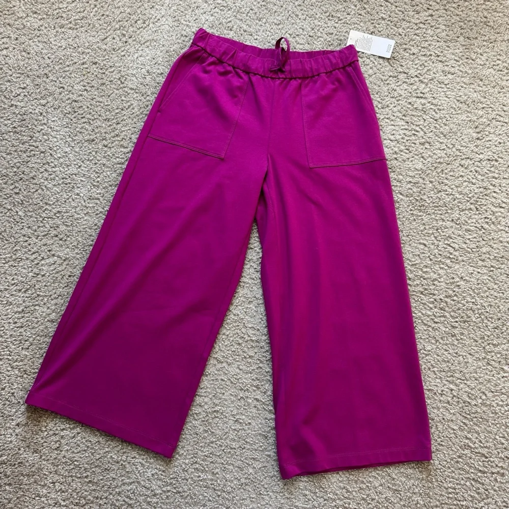 Eileen Fisher Sangria Wide Leg Cropped Pants XS Casual Comfort NWT - Picture 5 of 11